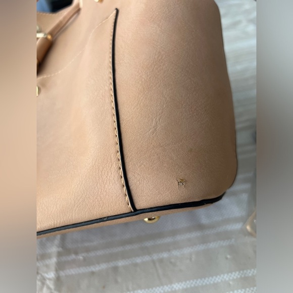 Tan Vegan Leather Tote with removable Strap - Picture 8 of 15